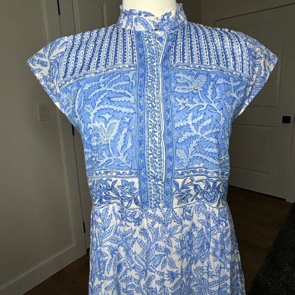 Blue Floral Maxi Dress - Picture 2 of 16